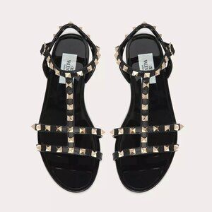 Valentino Garavani ROCKSTUD FLAT RUBBER SANDAL Size 38